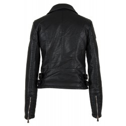 Dames imitatie leren jas zwart Dames imitatie leren jas zwart